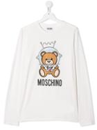 Moschino Kids Teen Astronaut Teddy Jersey Top - White