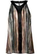 Barbara Bui Striped Sheer Tank, Women's, Size: 40, Silk