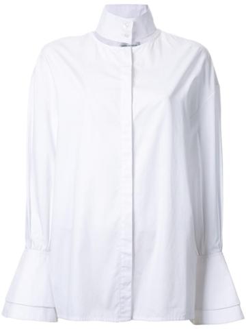 Gwen Salakaia Oversized Round Collar Shirt, Women's, Size: 2, White, Cotton/elastolefin
