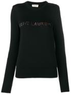 Saint Laurent Embellished Logo Jumper - Black