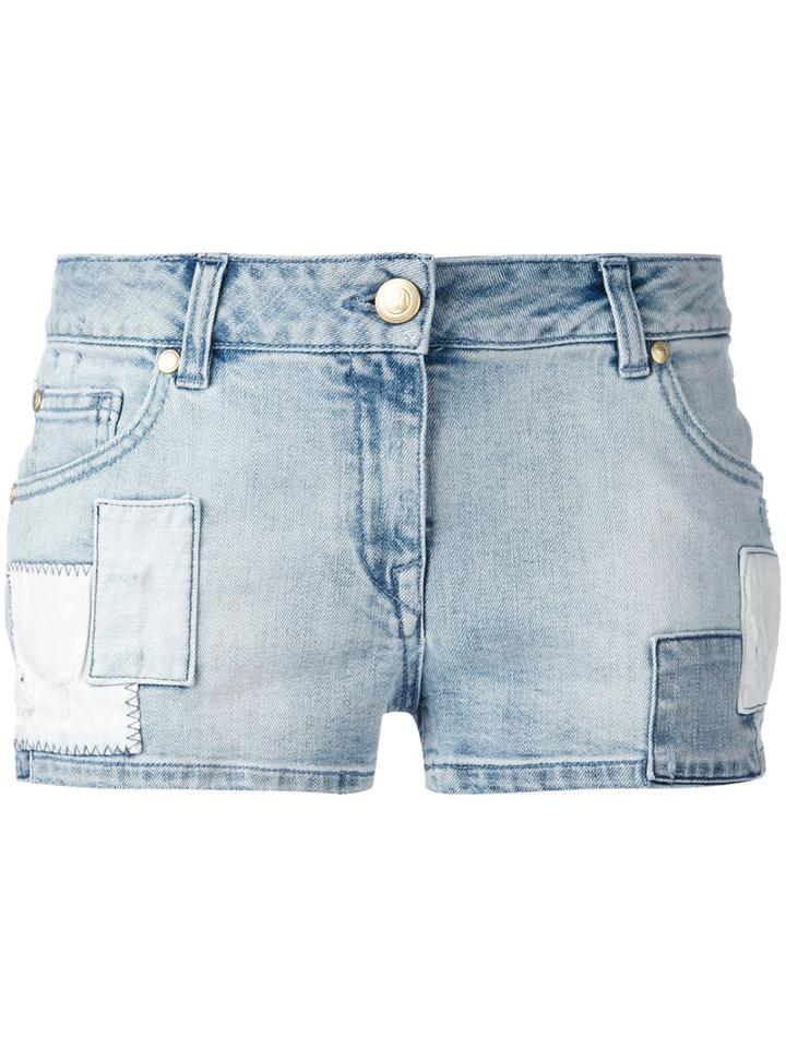 Pierre Balmain - Logo Patch Denim Shorts - Women - Cotton/spandex/elastane - 28, Blue, Cotton/spandex/elastane