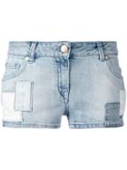 Pierre Balmain - Logo Patch Denim Shorts - Women - Cotton/spandex/elastane - 28, Blue, Cotton/spandex/elastane