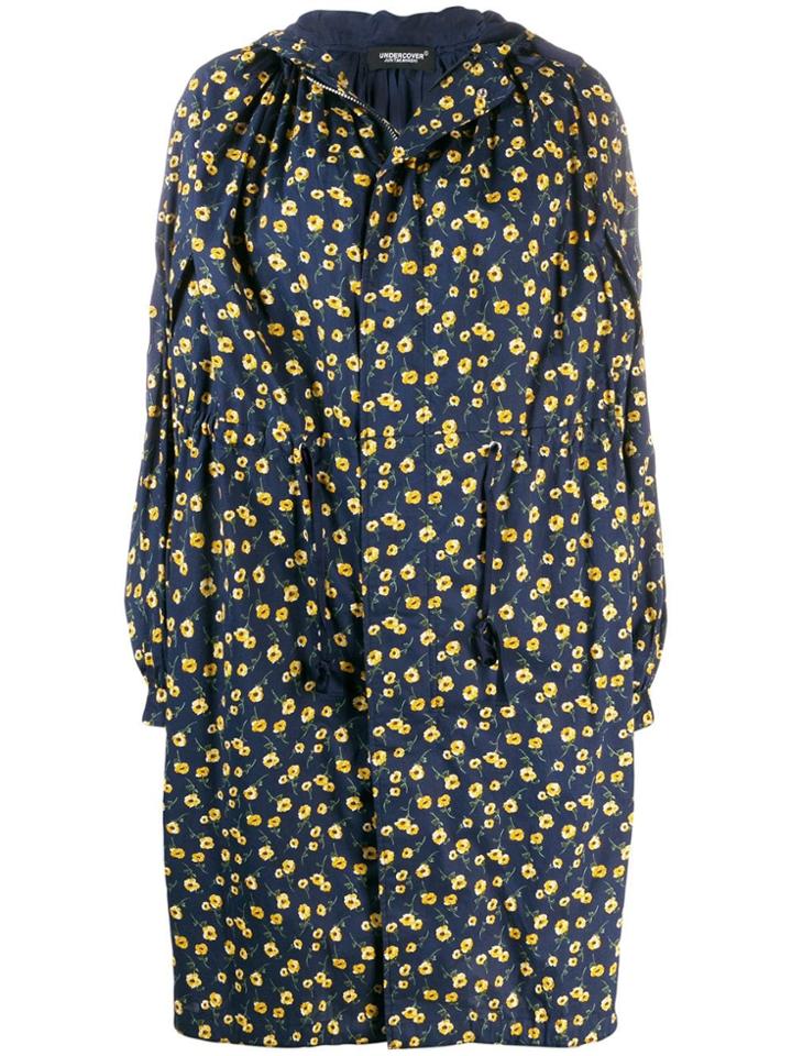 Undercover Oversized Floral Coat - Blue