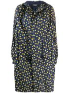 Undercover Oversized Floral Coat - Blue