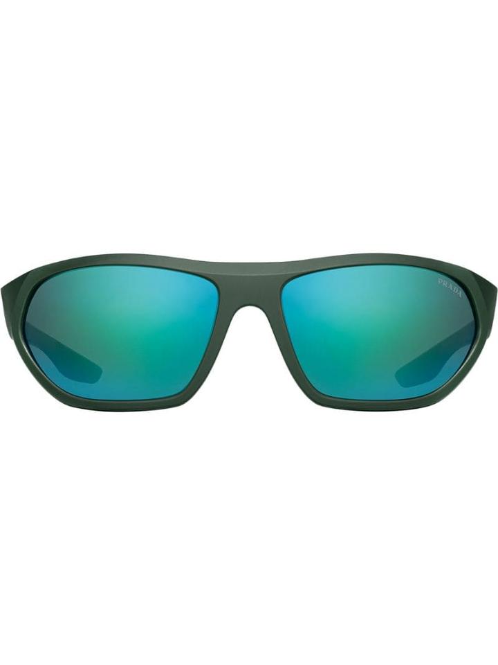 Prada Eyewear Round Sports Sunglasses - Green
