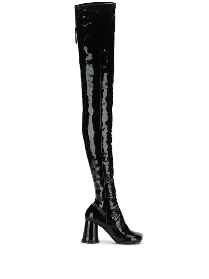 Mm6 Maison Margiela Cup Heel Over The Knee Boots - Black