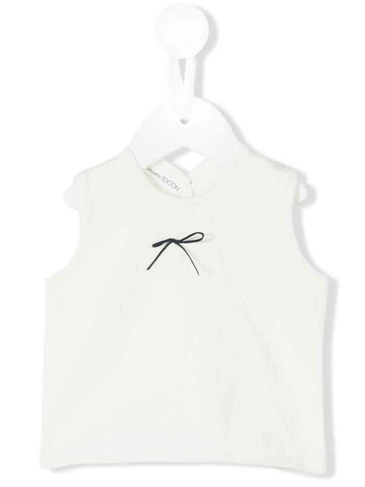Pèqueno Tocon - Bow Detail Tank Top - Kids - Cotton - 3-6 Mth, White