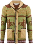 Golden Goose Intarsia Knit Cardigan - Green