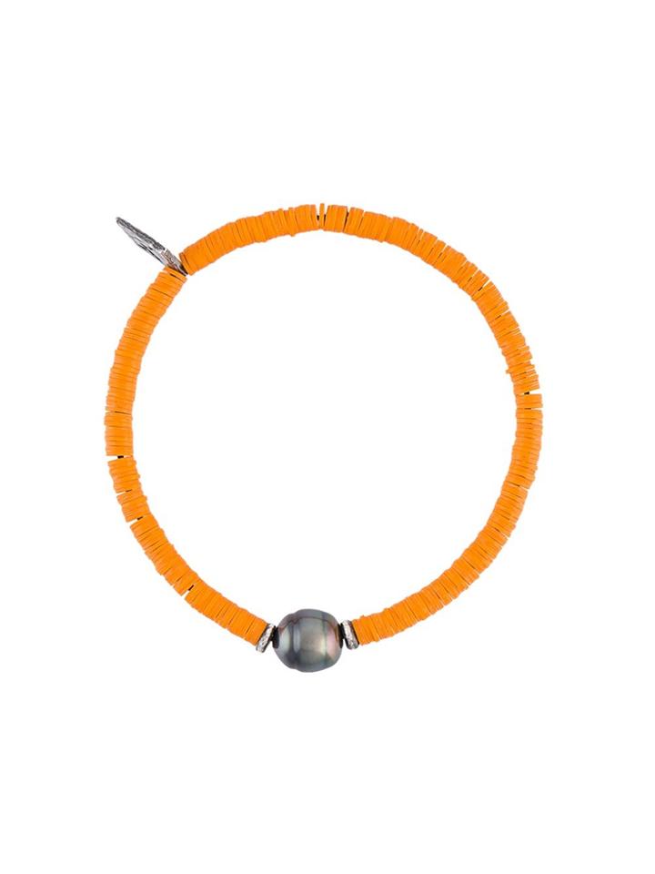 M. Cohen Sibyl Pearl & Disk-bead Bracelet - Yellow & Orange