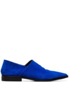 Haider Ackermann Blue Suede Flat Brogues