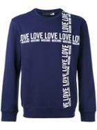 Love Moschino - Logo Print Sweatshirt - Men - Cotton - Xl, Blue, Cotton