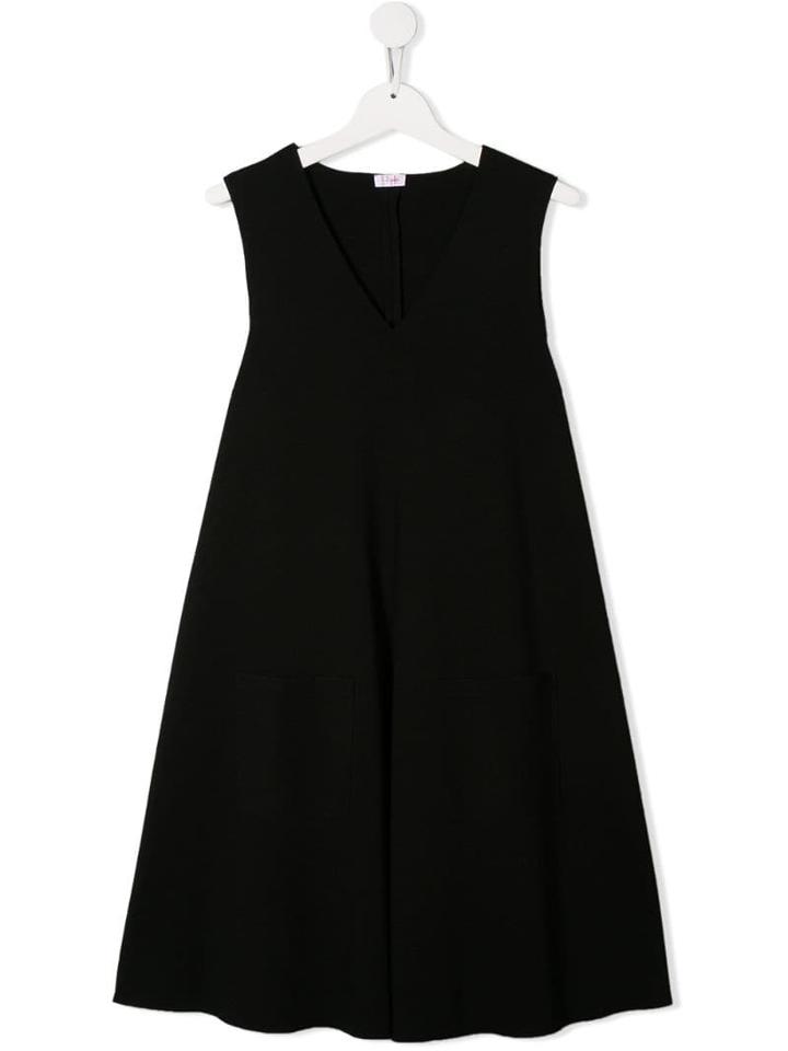 Il Gufo V-neck Dress - Black