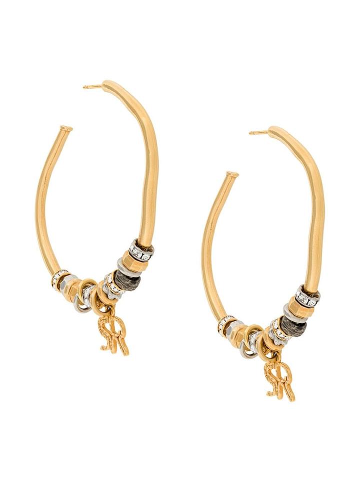 Sonia Rykiel Multi-charm Creole Hoop Earrings - Metallic
