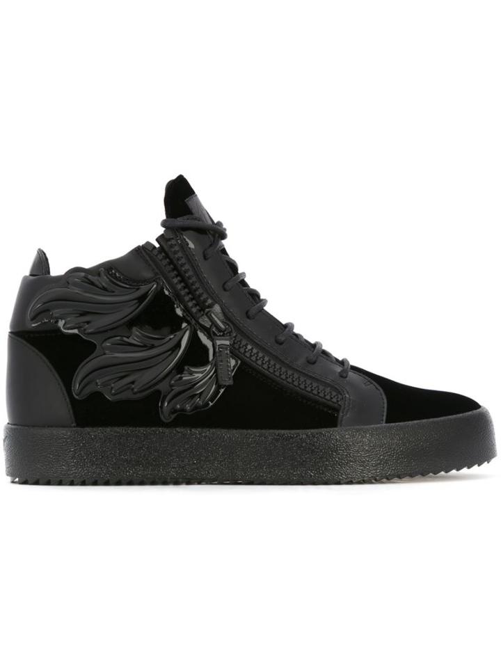 Giuseppe Zanotti Design Cruel Hi-top Sneakers, Men's, Size: 44, Black, Patent Leather/leather/velvet/rubber