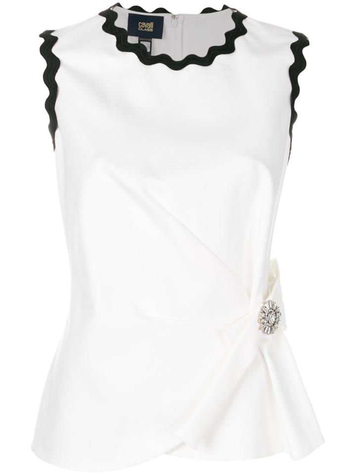 Cavalli Class Scalloped Tank Top - White
