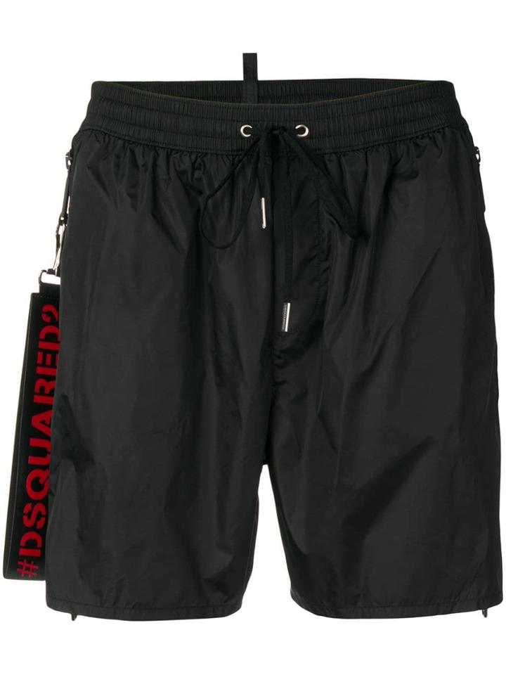 Dsquared2 Logo Keychain Swim Shorts - Black