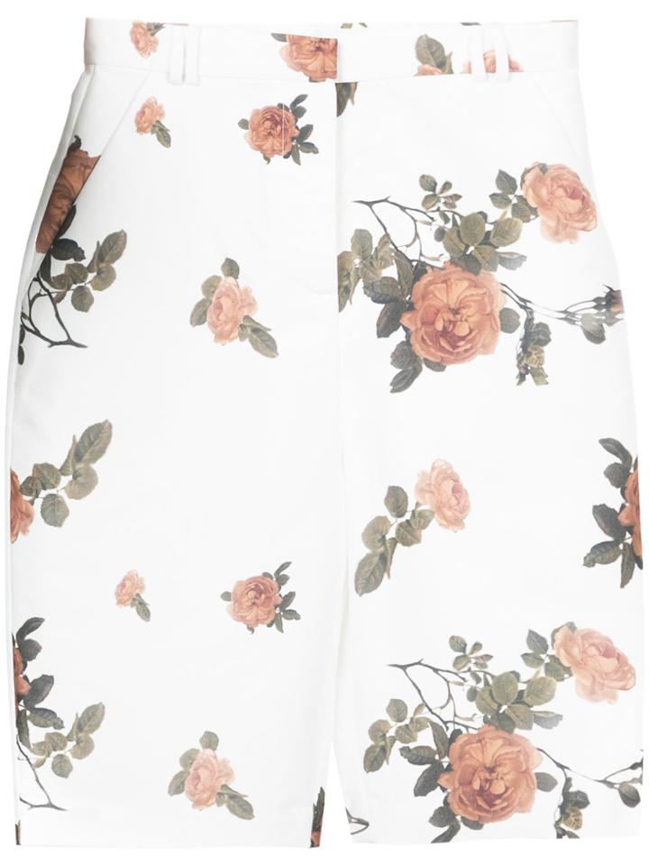 Dalood Floral Print Shorts - White
