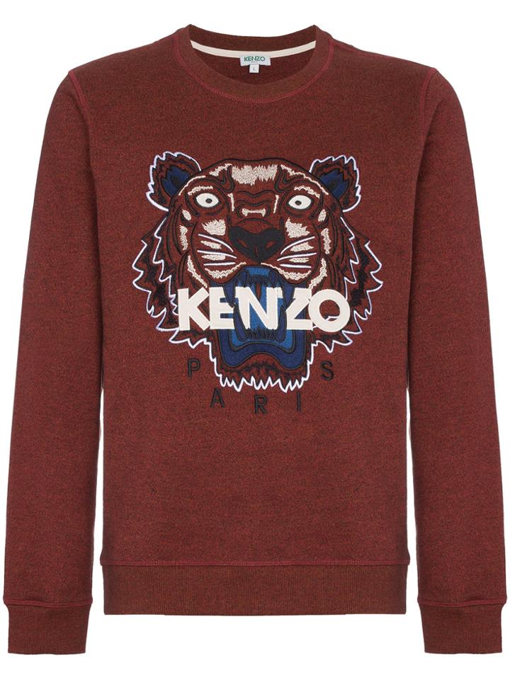 Kenzo Burgundy Tiger Logo Sweatshirt - Red