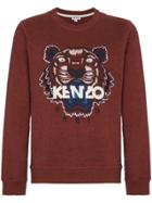 Kenzo Burgundy Tiger Logo Sweatshirt - Red