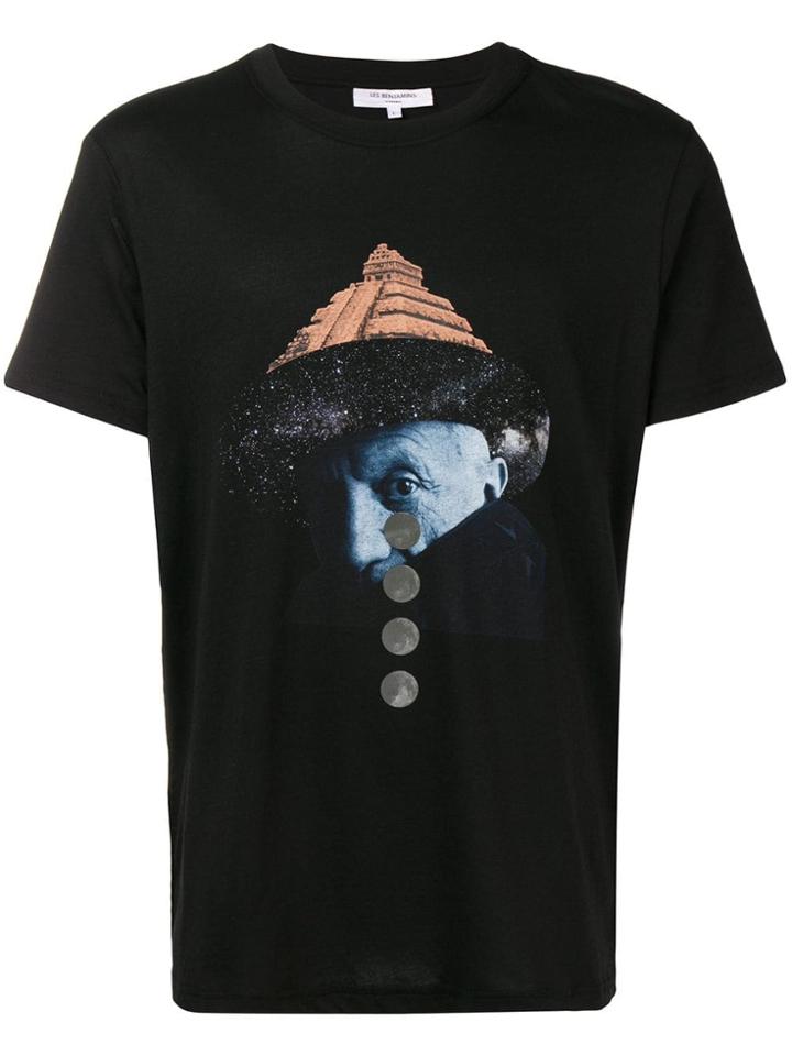 Les Benjamins Front Print T-shirt - Black