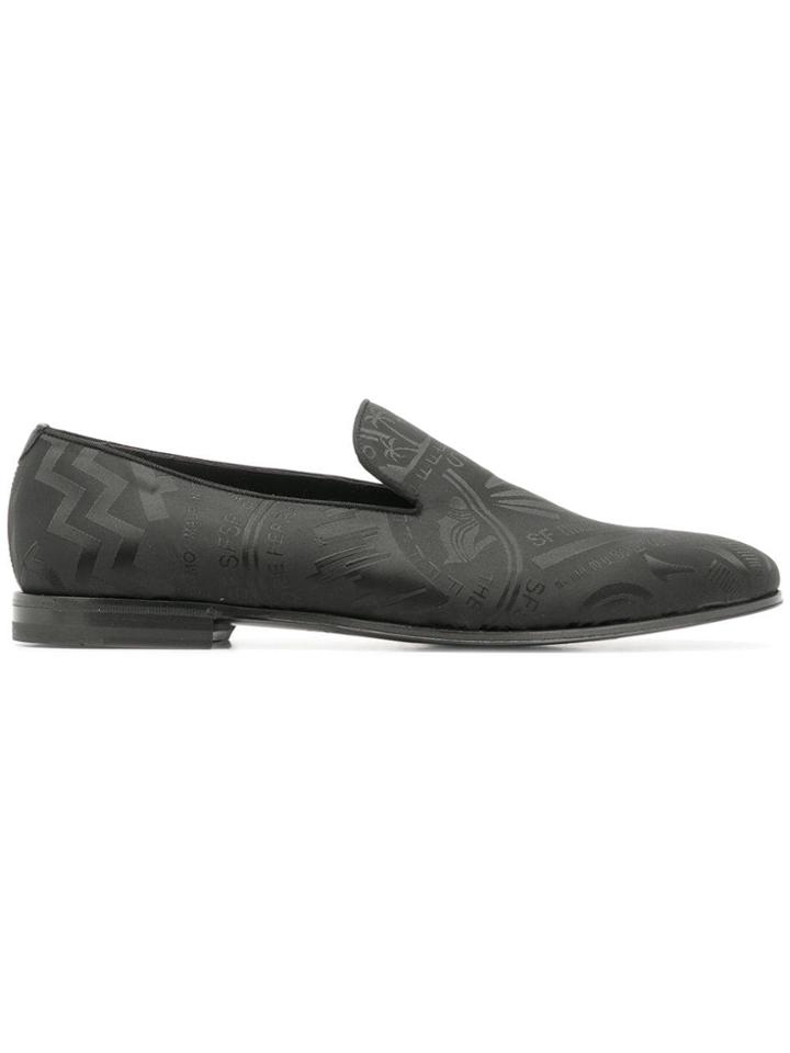Salvatore Ferragamo Patterned Loafers - Black