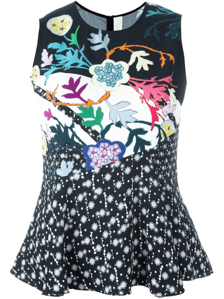 Peter Pilotto Embroidered Peplum Blouse