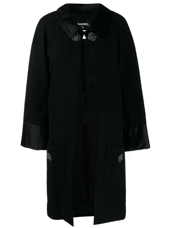 Chanel Pre-owned Buttoned Collared Midi Coat - Black