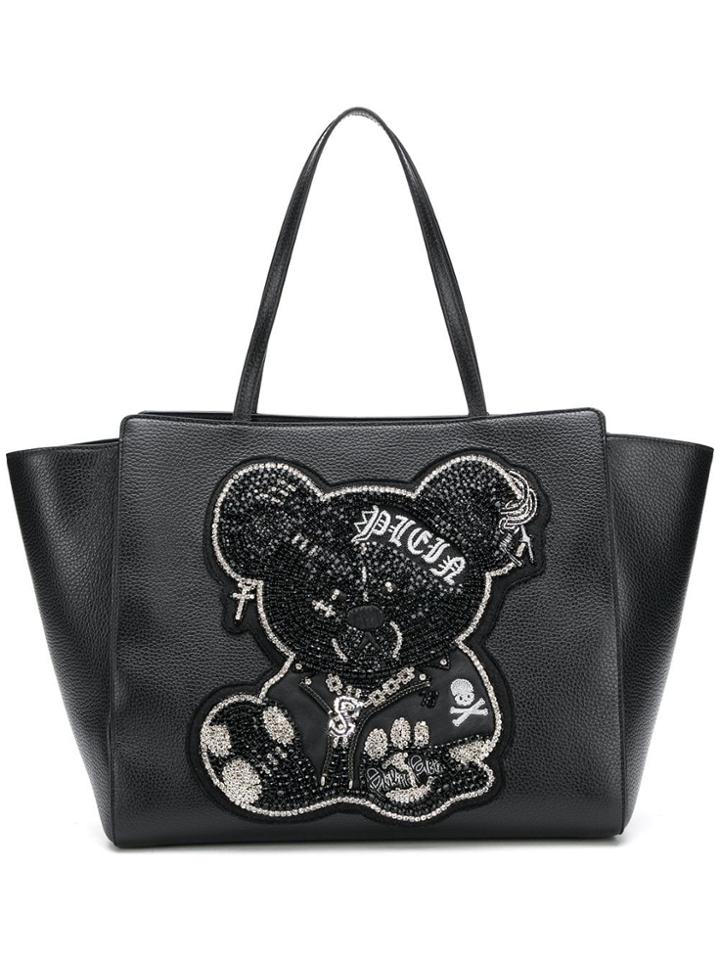 Philipp Plein Teddy Bear Tote Bag - Black