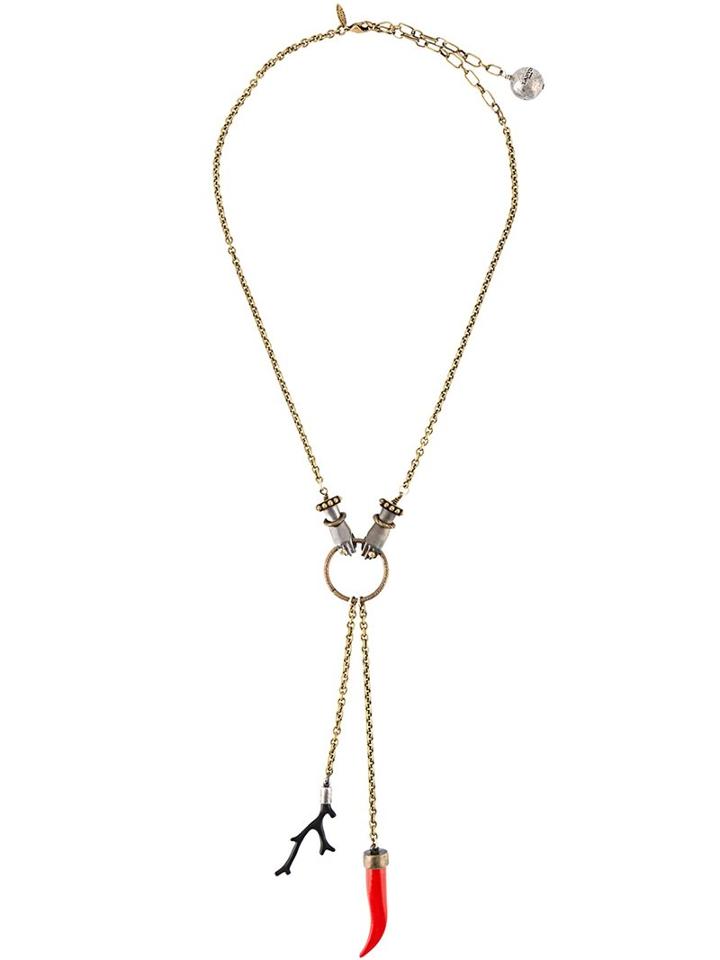 Lanvin Hanging Hand Pendant Necklace, Women's, Metallic