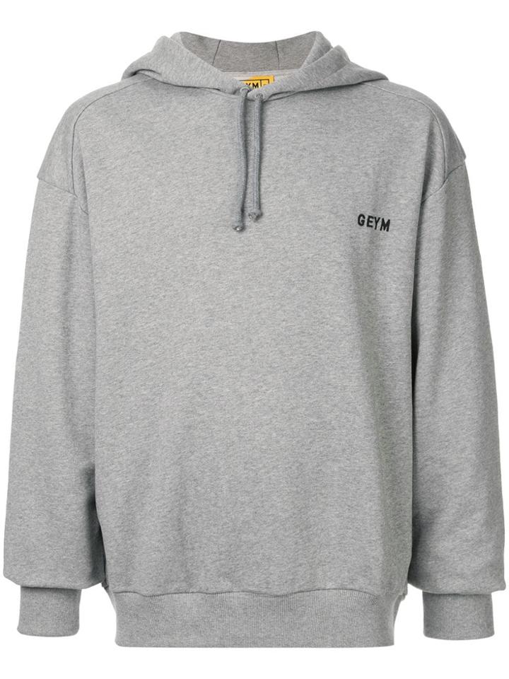 Geym Logo Print Hoodie - Grey