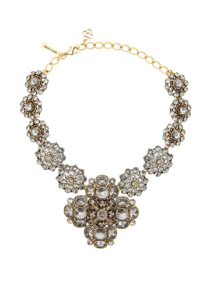 Oscar De La Renta Bold Jeweled Necklace - Metallic