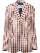 Prada Micro-check Gabardine Jacket - White