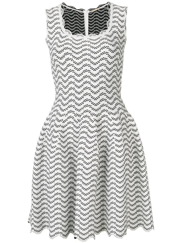 Alaïa Pre-owned Geometric Patterned Flared Dress - White