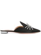 Aquazzura Crystal Spider Flats - Black
