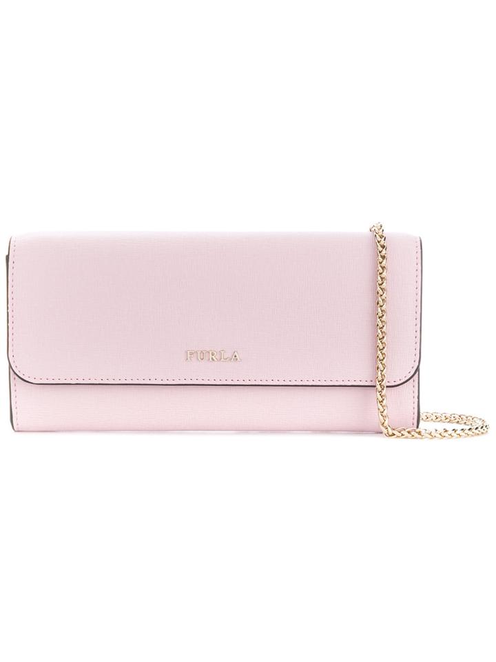 Furla Chain Flap Wallet - Pink & Purple