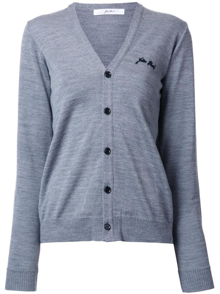Julien David V-neck Cardigan - Grey