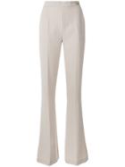 Elisabetta Franchi Flared High Waisted Trousers - Brown
