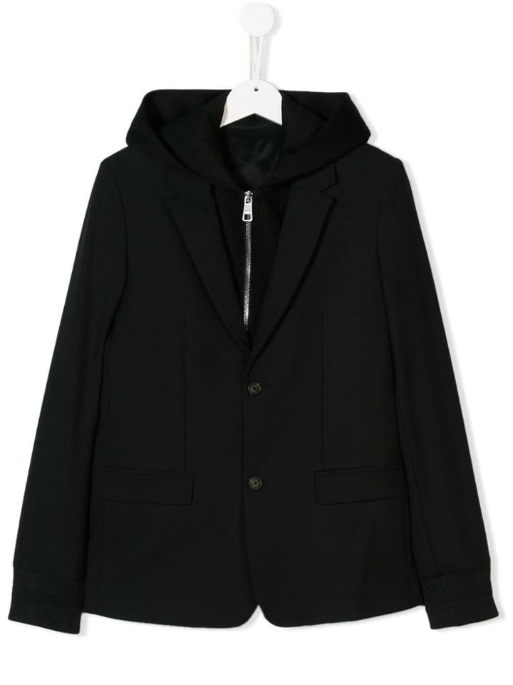 Neil Barrett Kids Layered Blazer Hoodie - Black