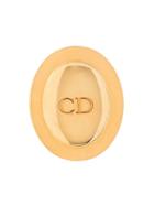 Christian Dior Pre-owned Cd Logo Oval Brooch - Gold