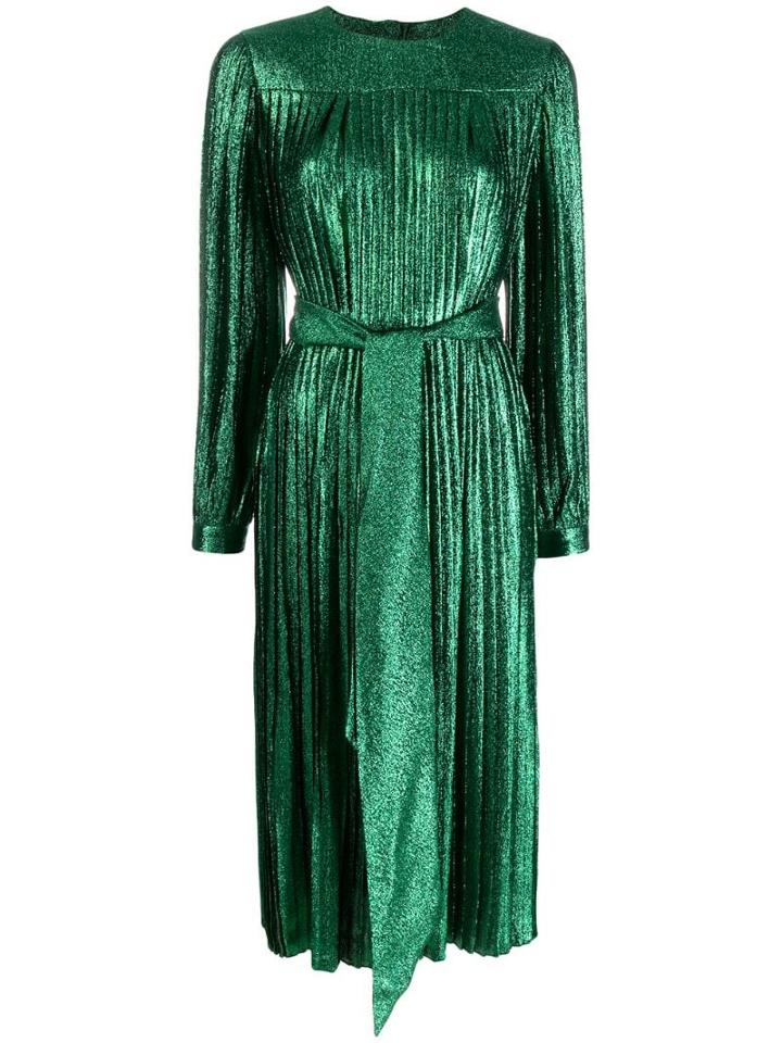Marc Jacobs Pleated Lurex Dress - Green