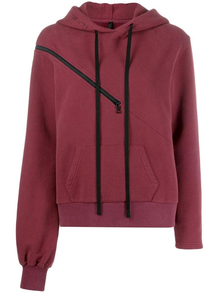 Unravel Project Zip Detail Hoodie - Red