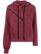 Unravel Project Zip Detail Hoodie - Red