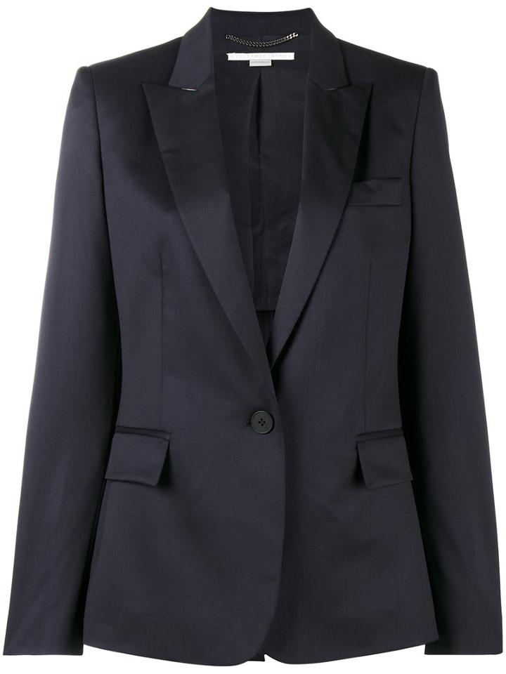 Stella Mccartney - Ingrid Single Button Blazer - Women - Cotton/viscose/wool - 46, Blue, Cotton/viscose/wool