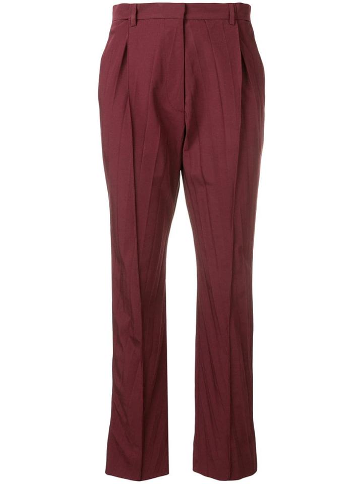 Valentino Cropped Pleated Trousers - Red