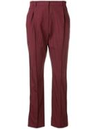 Valentino Cropped Pleated Trousers - Red