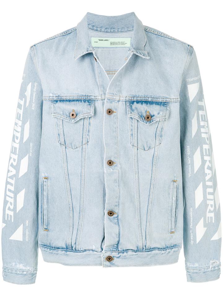 Off-white Printed Denim Jacket - Blue