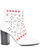 Toga Pulla Studded Ankle Boots - White