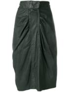 Versace Vintage Gathered Pencil Skirt - Green