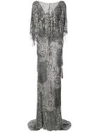 Marchesa Sequin Fringed Gown - Metallic