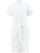 Thom Browne Belted Shirt Dress - White